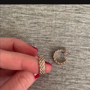 Tiffany & Co small mesh hoop earrings